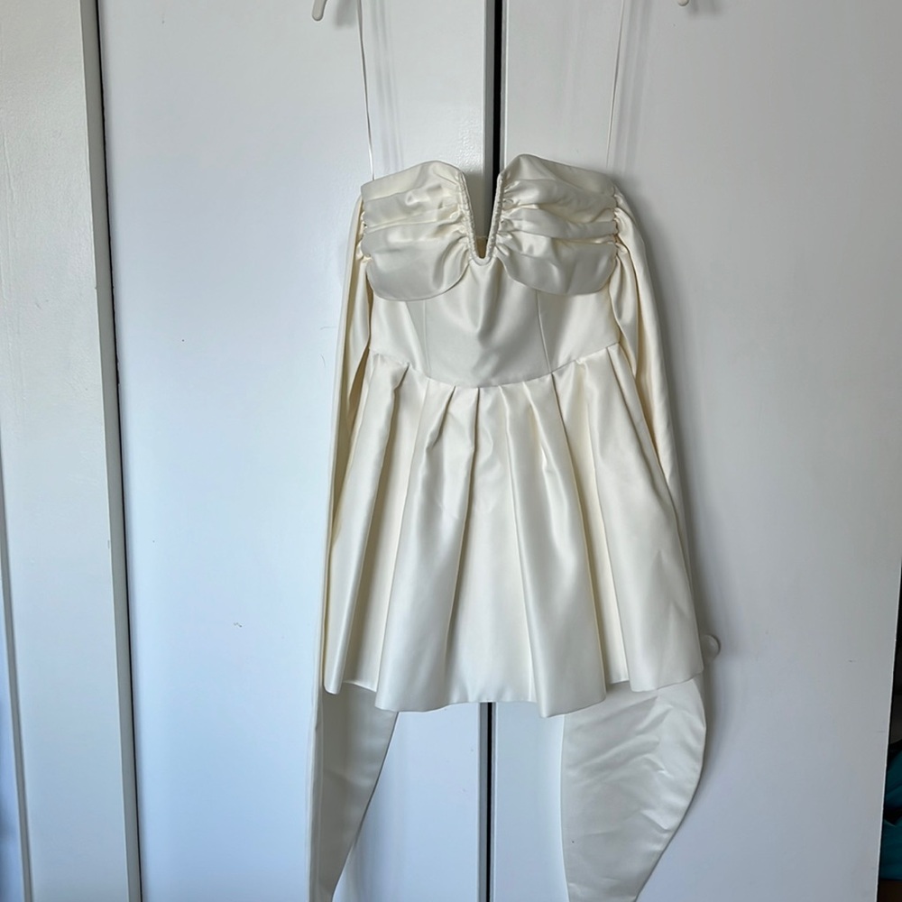 Nazli Ceren miro strapless mini dress in vanilla ice